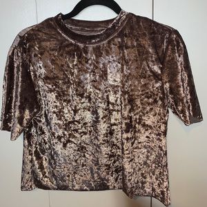Crushed velvet crop top